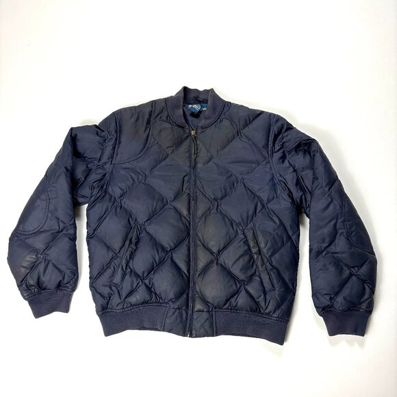 Vintage Polo Ralph Lauren Mens Diamond Quilted Down Jacket Sz M Blue - Picture 1 of 7